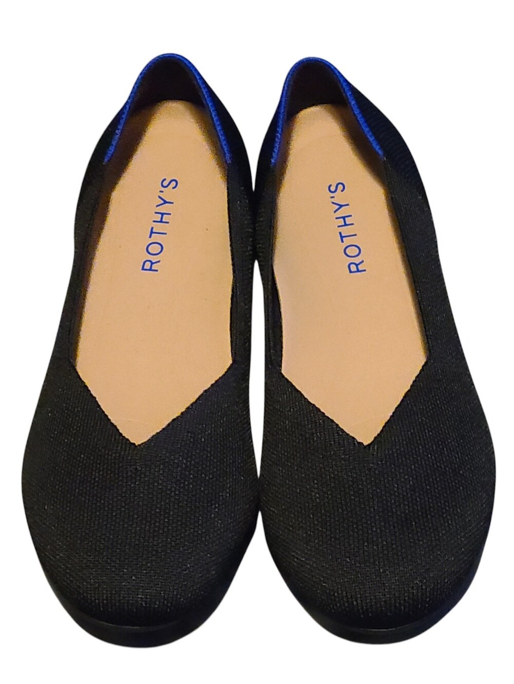 B43 New Rothy's Classic Black Round Toe Ballet Flats, Women’s Size 8